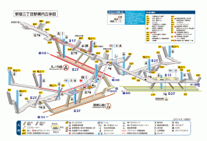 東京メトロ 新宿三丁目駅構内図